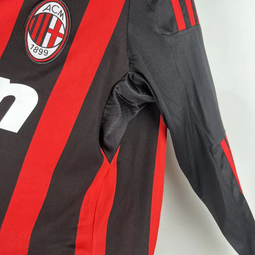 Camisa Retrô Milan I I Adidas 2008/09 Manga Longa Vermelho e Preto
