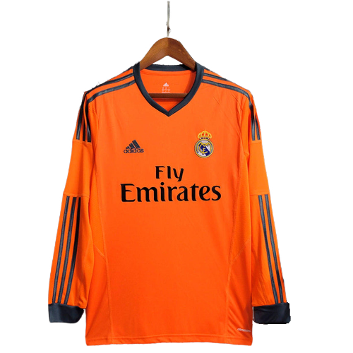Camisa Real Madrid II II 2013/14 Retrô (Manga longa) Laranja