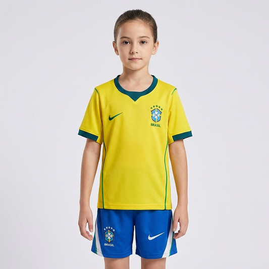 Conjunto Infantil Nike Feminino Brasil 2026/27 Copa do Mundo I Torcedor