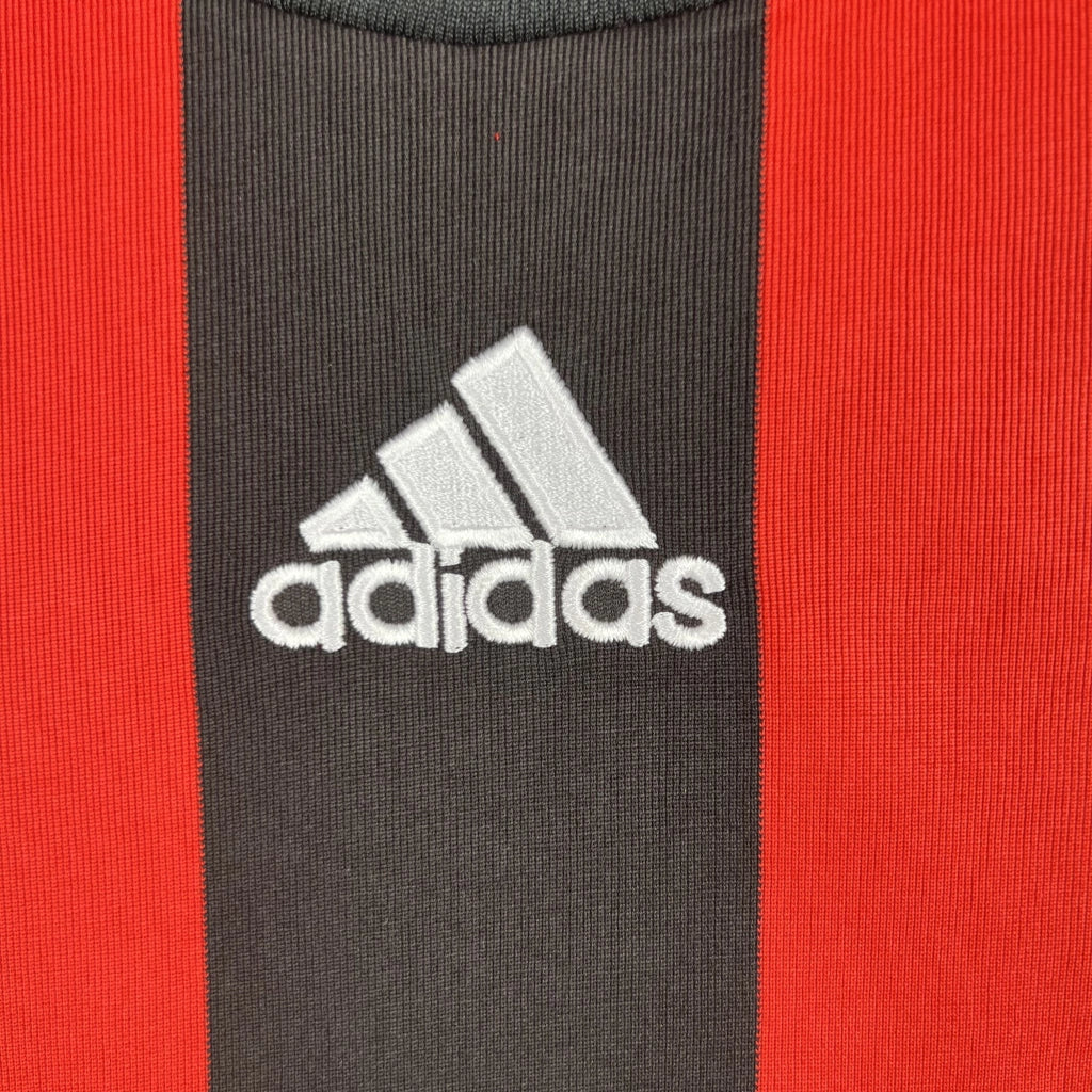 Camisa Retrô Milan I I Adidas 2008/09 Manga Longa Vermelho e Preto