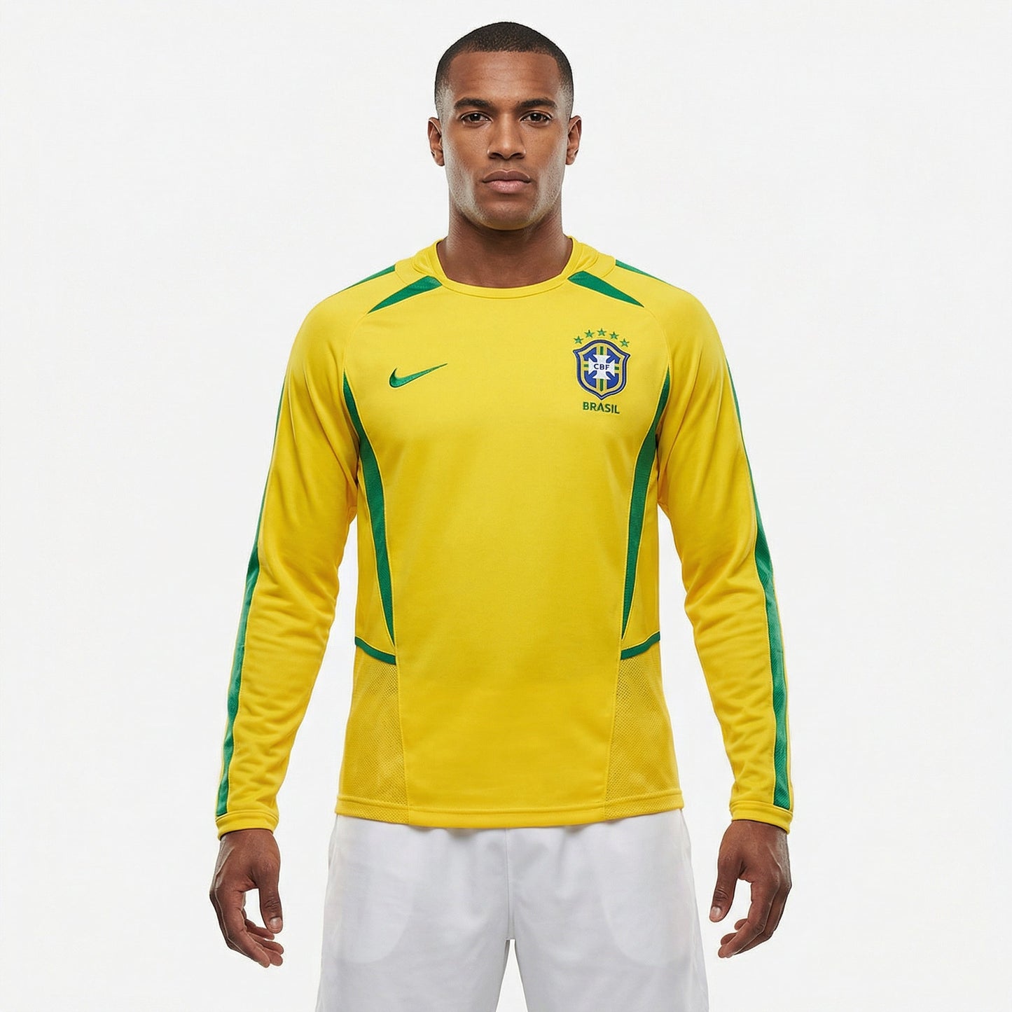 Camisa Nike Brasil 2002 I Retrô Manga Longa Masculina