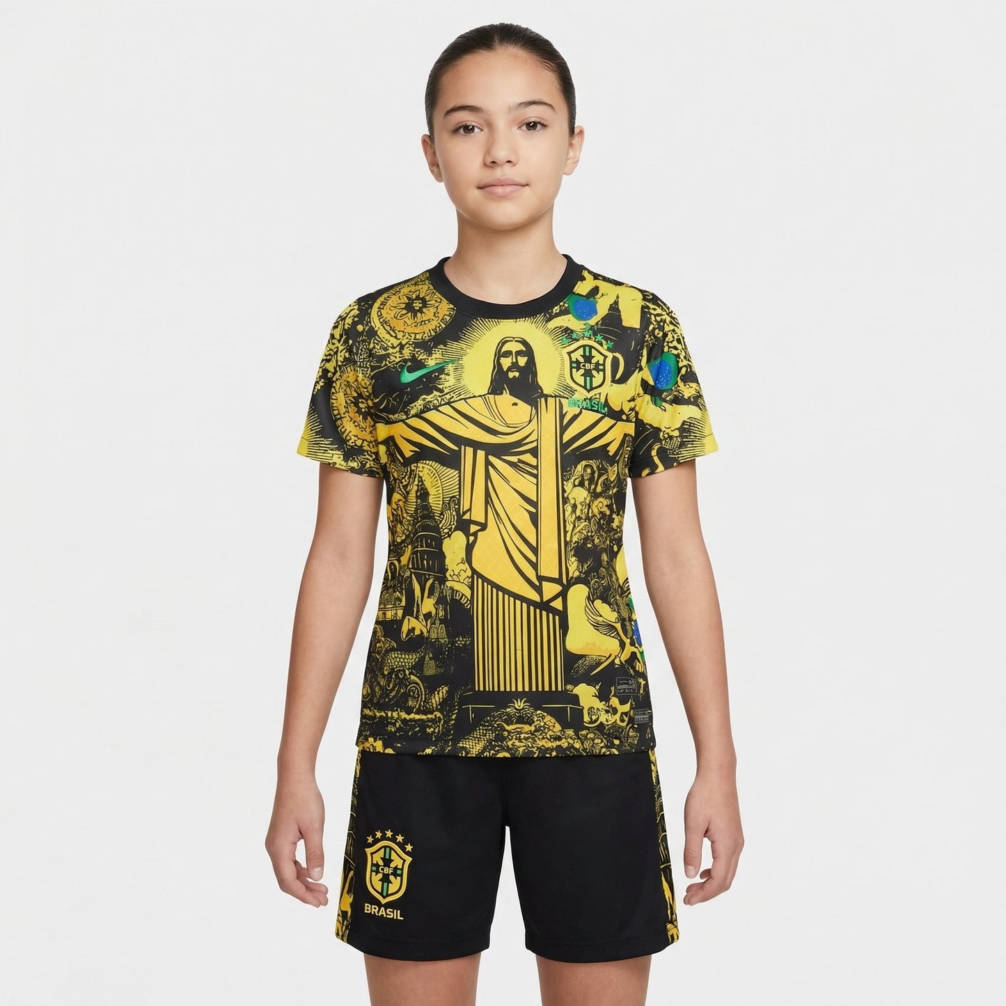 Conjunto Infantil Nike Brasil Feminino 2024/2025 Edição especial